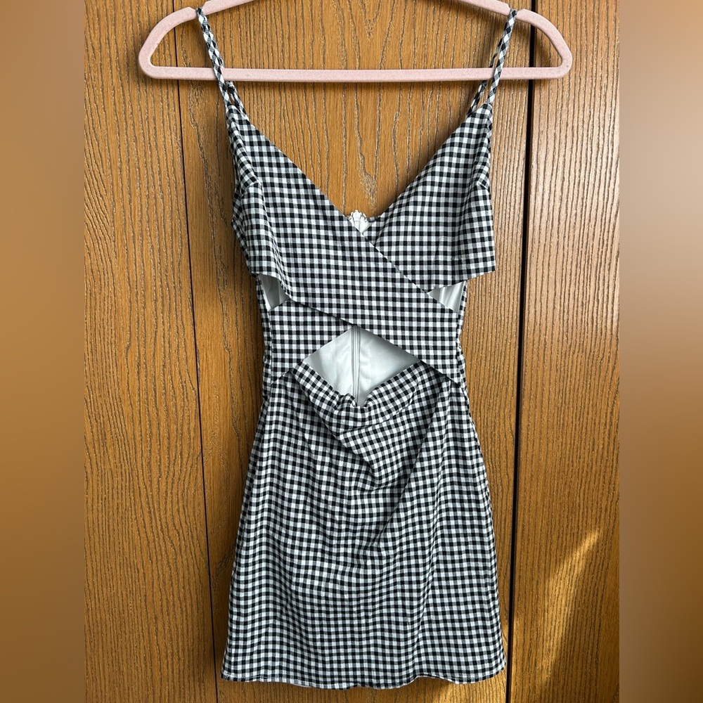 Crossbody gingham dress